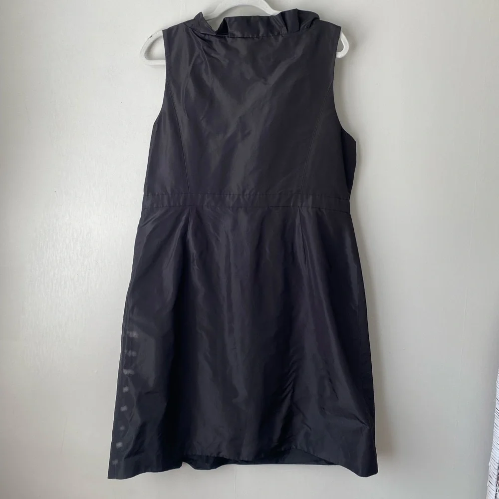 NWT J. Crew Silk Blakely Faux Wrap Ruffle Dress Black 18